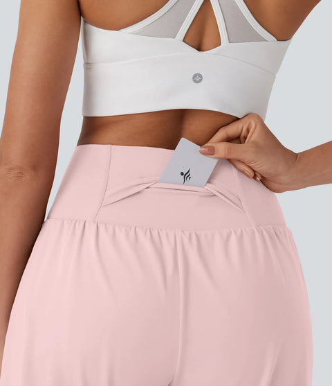 Softlyzero™ Airy - 2-in-1 Yoga-Shorts mit superhohem Bund, mehreren Taschen und Cool-Touch