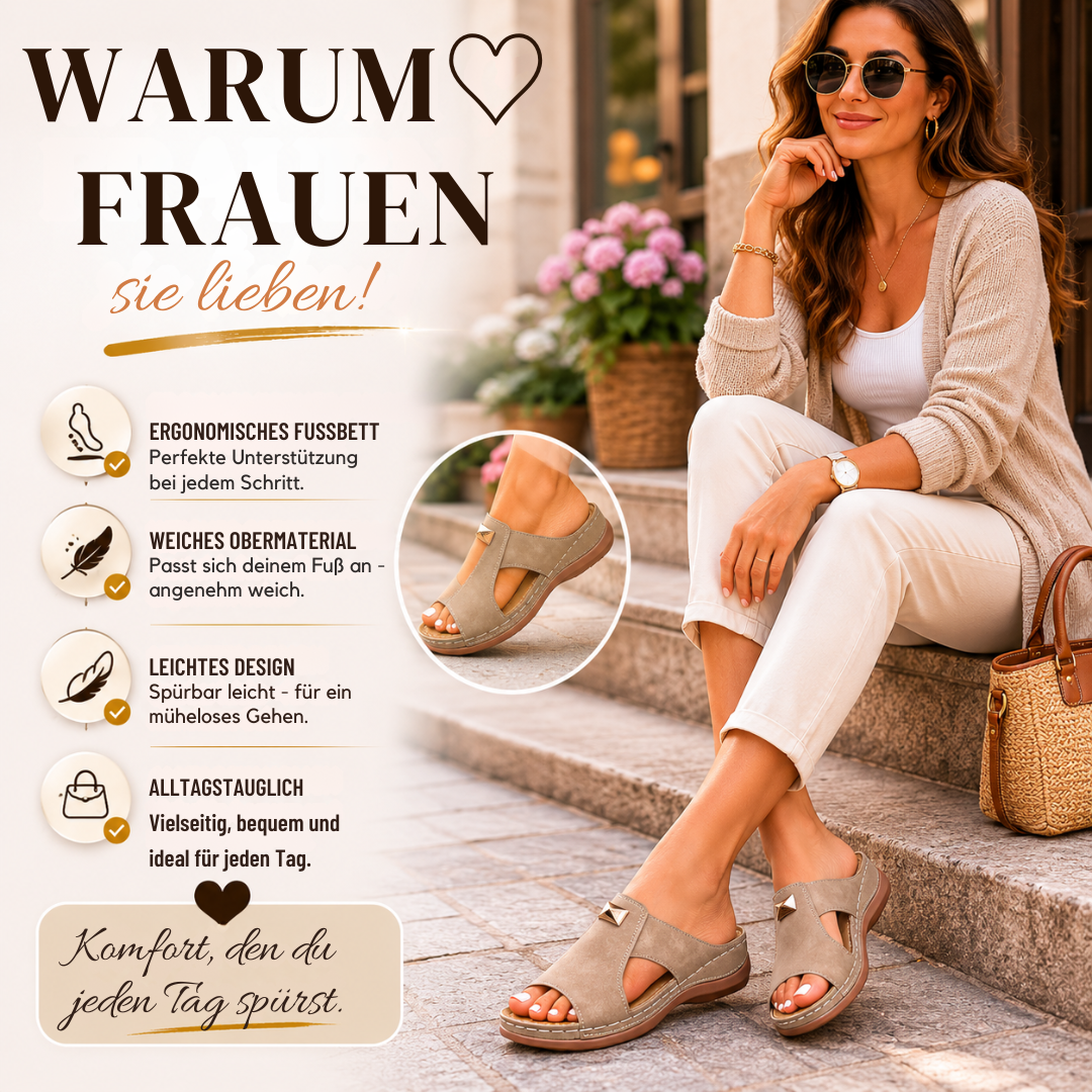 Damen Sommer Retro-Sandalen mit Keilabsatz & mattierter Textur