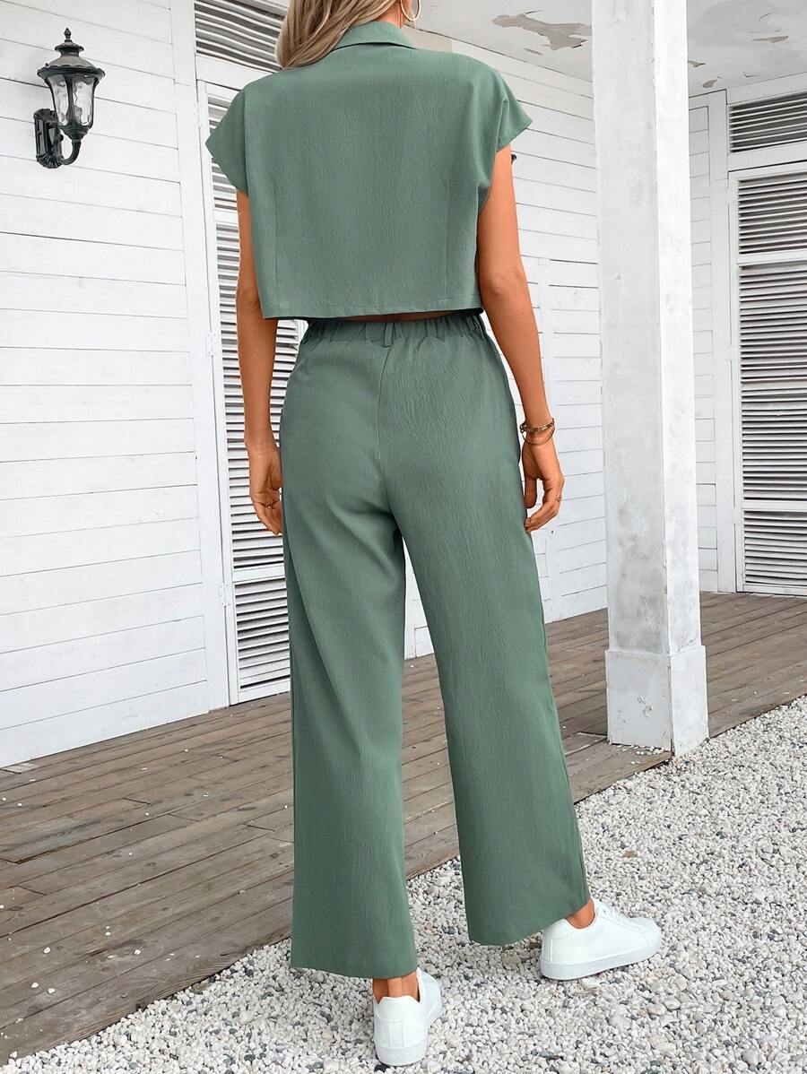 Mirelle – Lässiges Sommer-Set aus Crop-Top & Langhose