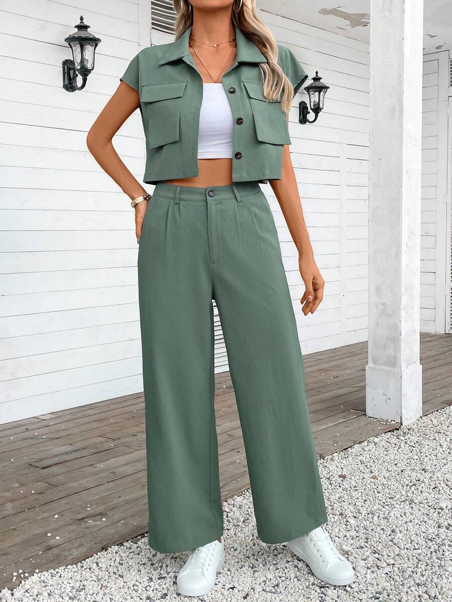 Mirelle – Lässiges Sommer-Set aus Crop-Top & Langhose
