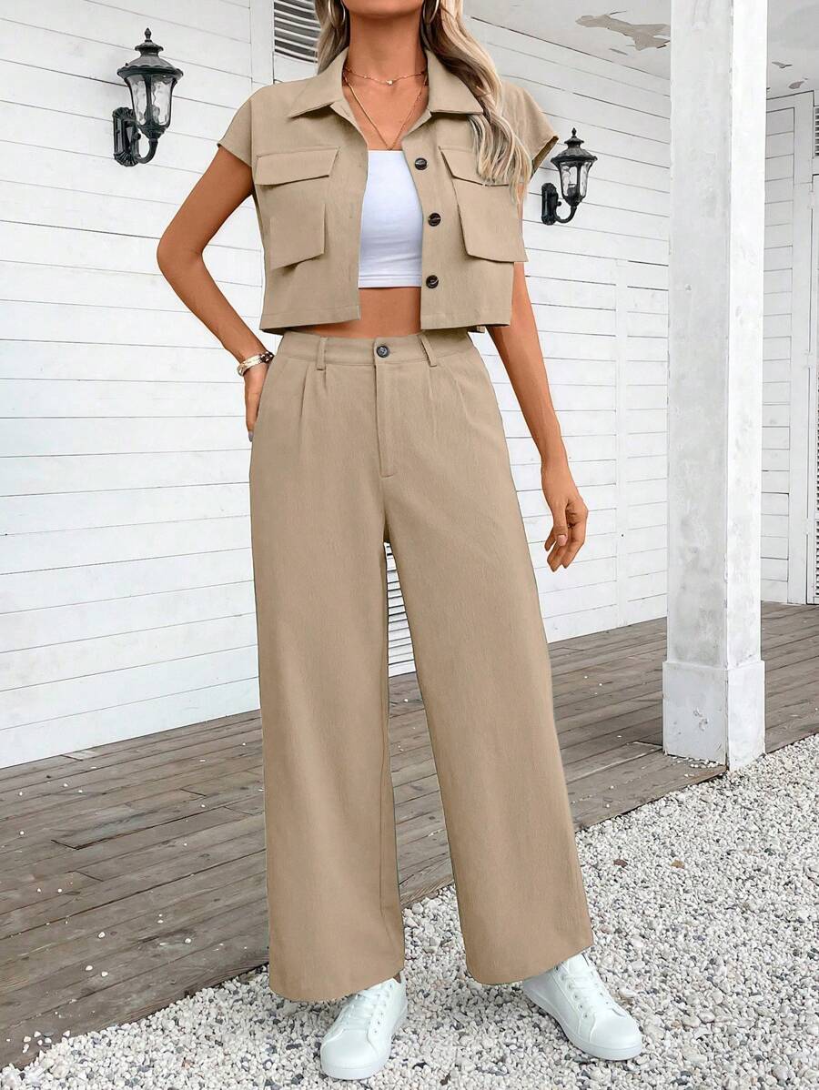 Mirelle – Lässiges Sommer-Set aus Crop-Top & Langhose