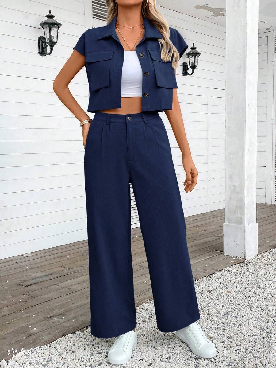 Mirelle – Lässiges Sommer-Set aus Crop-Top & Langhose