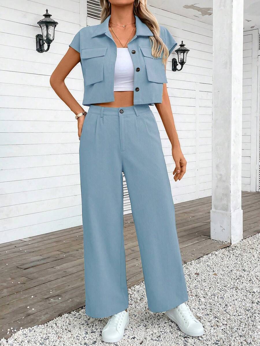 Mirelle – Lässiges Sommer-Set aus Crop-Top & Langhose