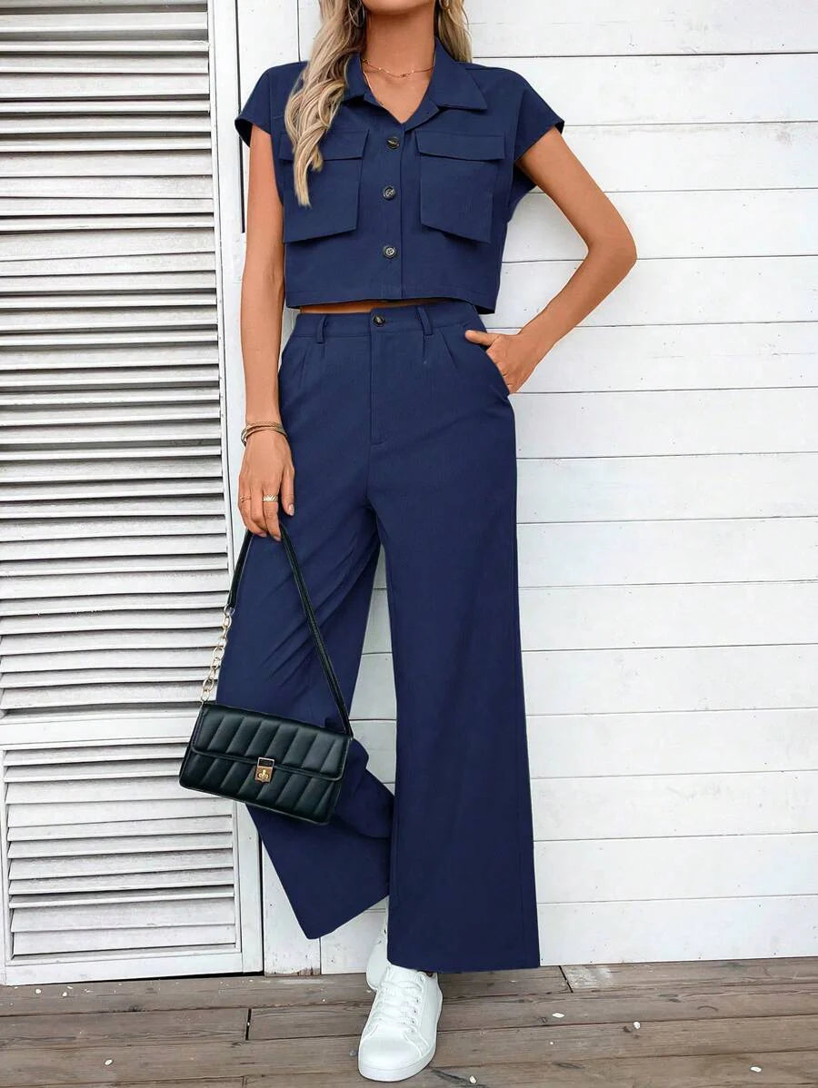 Mirelle – Lässiges Sommer-Set aus Crop-Top & Langhose