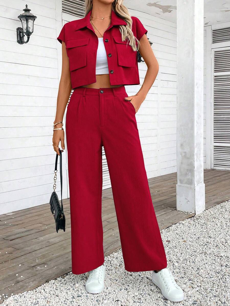 Mirelle – Lässiges Sommer-Set aus Crop-Top & Langhose