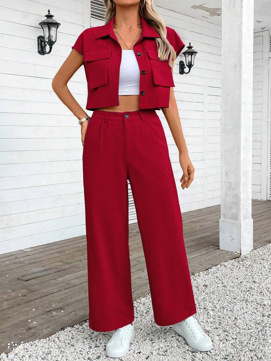 Mirelle – Lässiges Sommer-Set aus Crop-Top & Langhose