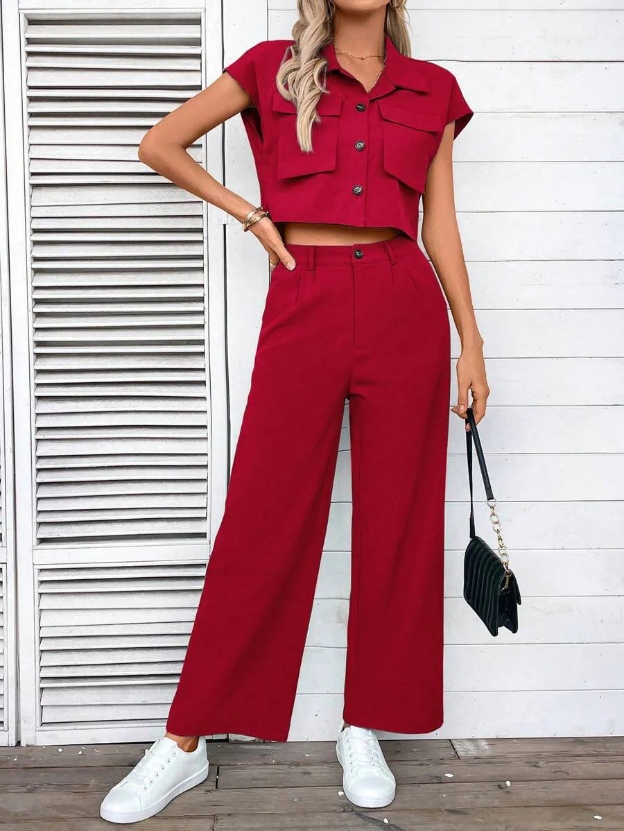 Mirelle – Lässiges Sommer-Set aus Crop-Top & Langhose
