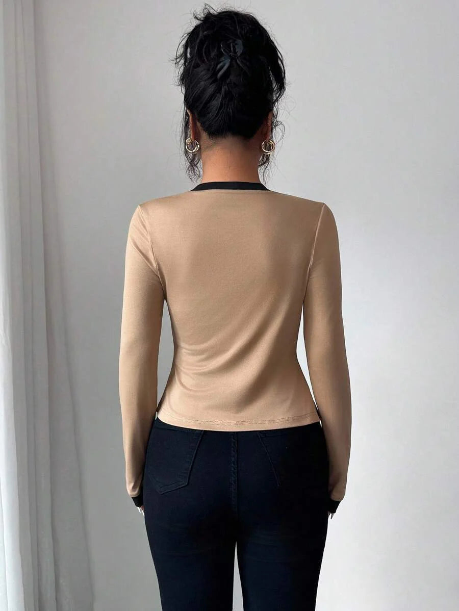 Selmira – Elegantes 2-in-1 Top-Set mit Kontrastdetails
