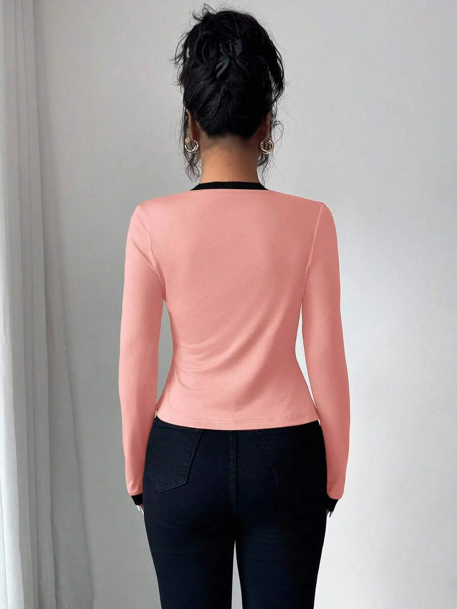 Selmira – Elegantes 2-in-1 Top-Set mit Kontrastdetails