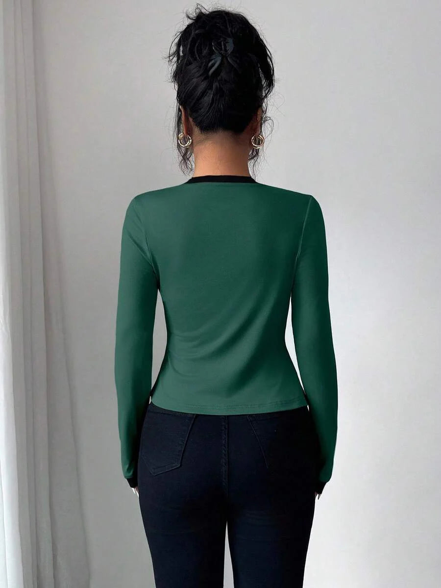 Selmira – Elegantes 2-in-1 Top-Set mit Kontrastdetails