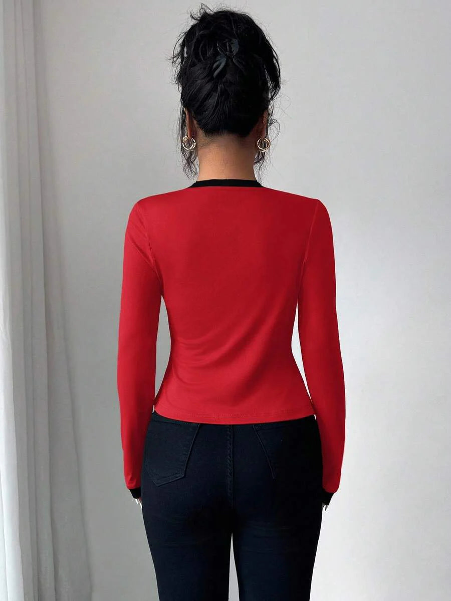 Selmira – Elegantes 2-in-1 Top-Set mit Kontrastdetails