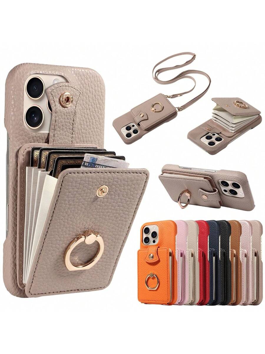 LuxeCarry – Edle Smartphone-Hülle mit Kartenfach, Ringhalter & Tragegurt
