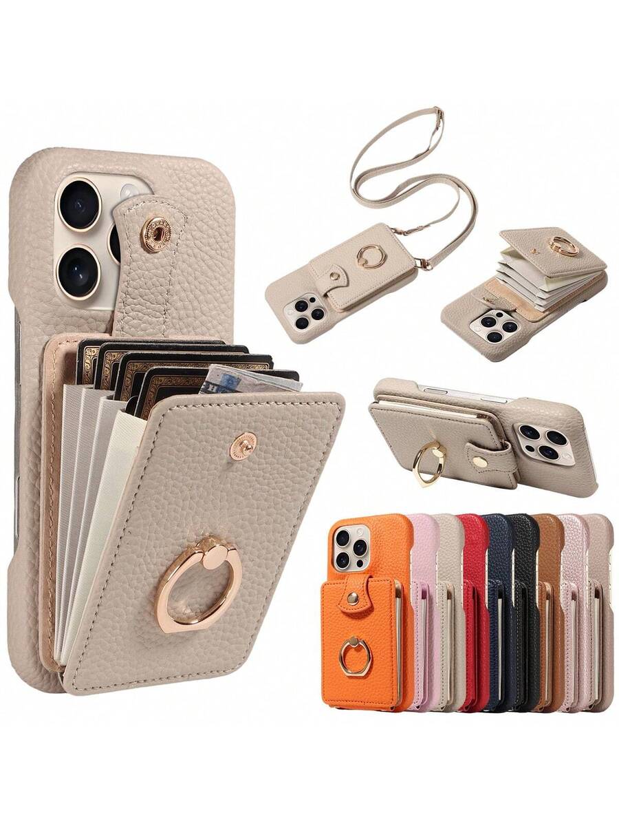 LuxeCarry – Edle Smartphone-Hülle mit Kartenfach, Ringhalter & Tragegurt