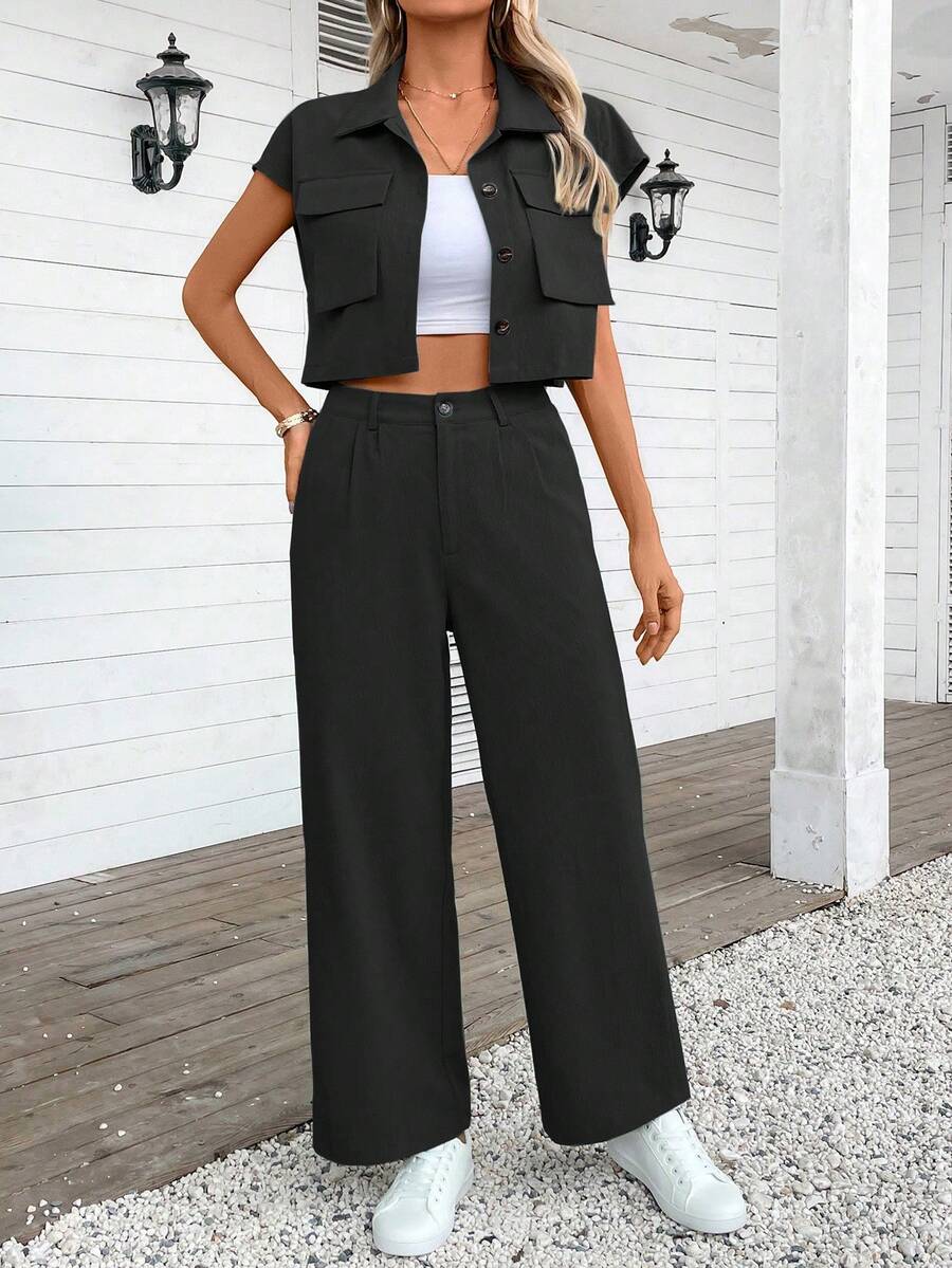 Mirelle – Lässiges Sommer-Set aus Crop-Top & Langhose