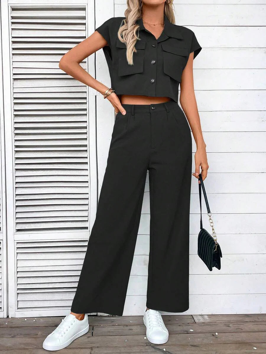 Mirelle – Lässiges Sommer-Set aus Crop-Top & Langhose