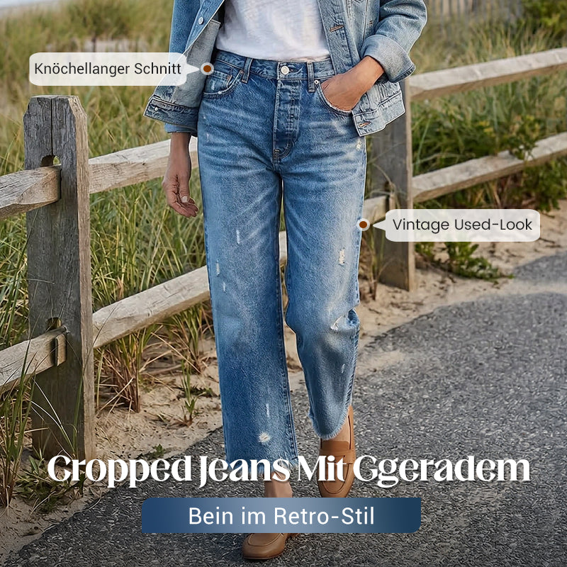 Damen-Retro-Cropped-Straight-Leg-Jeans👖