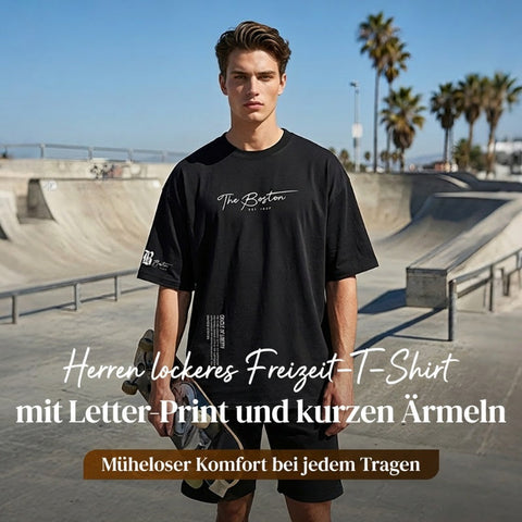 Herren Urban Style Loose Fit T-Shirt – Premium Baumwollmix, Lässiger Oversize-Schnitt & Grafikdruck ✨