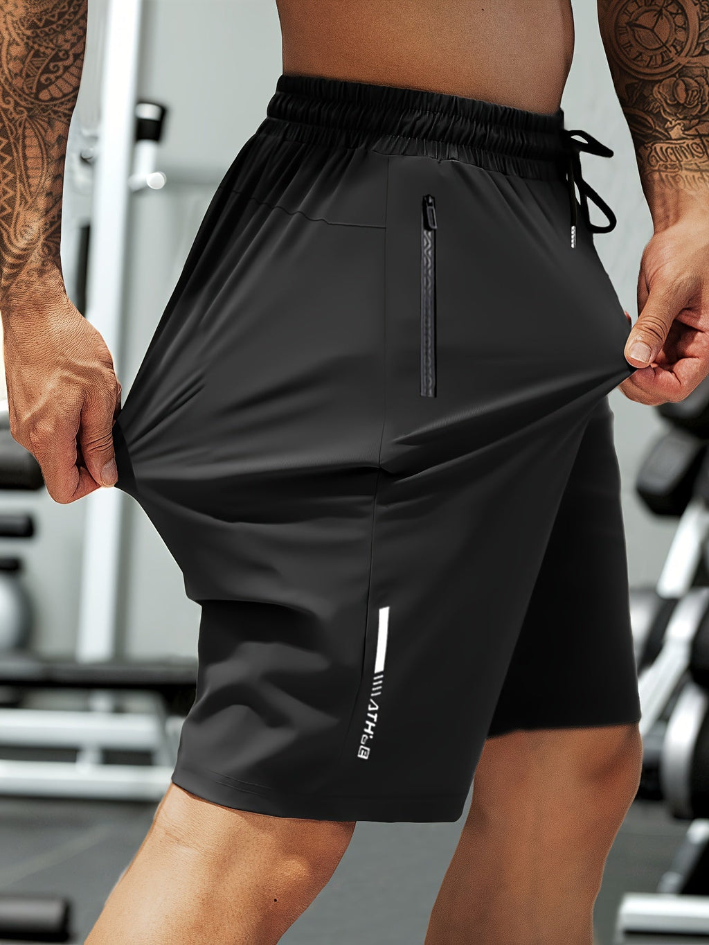 Sommer-Stretcht-Shorts für Herren mit hoher Elastizität, Kordelzug und Reißverschlusstaschen
