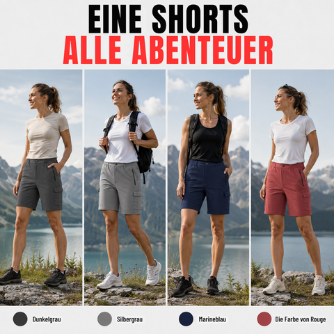Damen Quick-Dry Cargo-Shorts mit 7-Taschen-Design