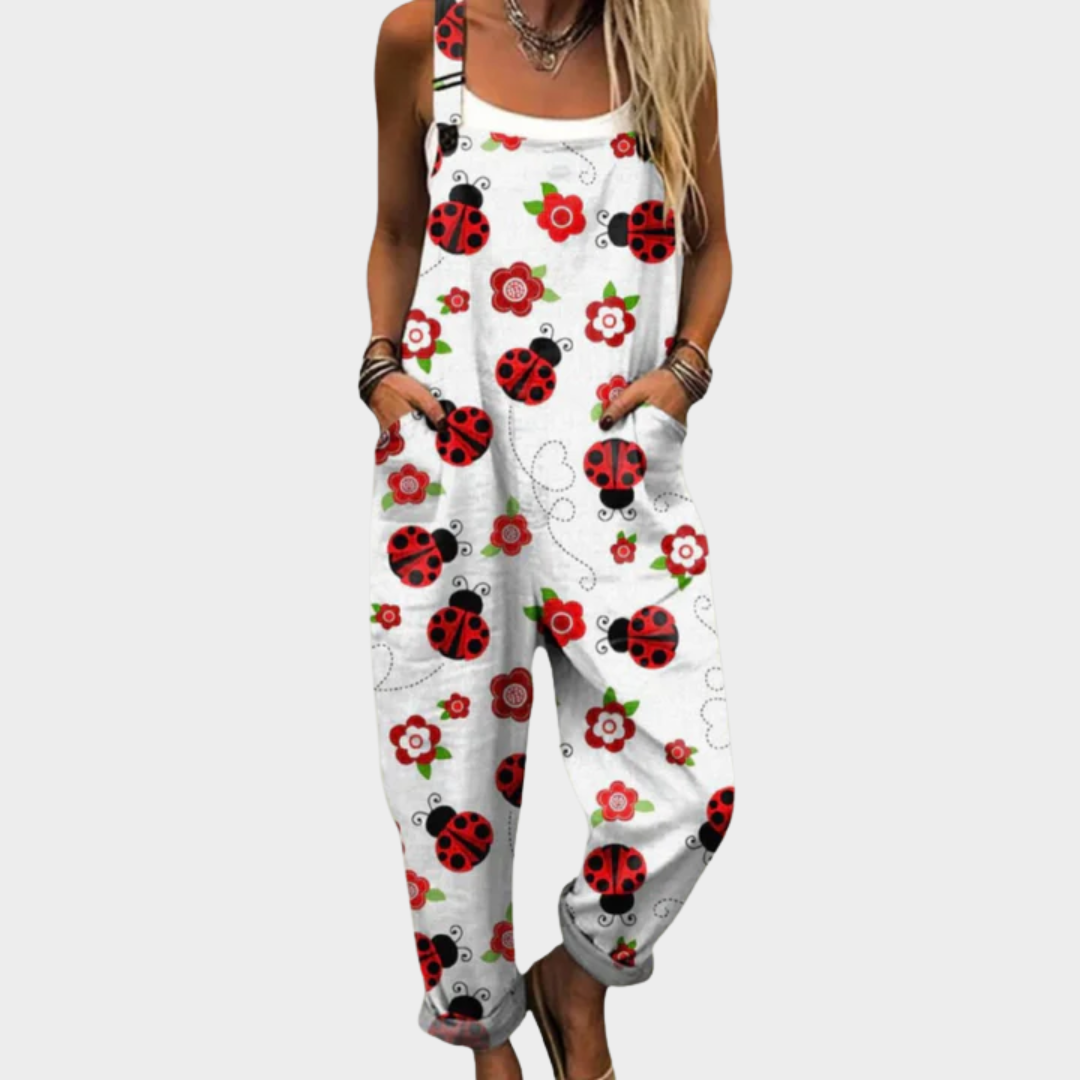 Bequeme bedruckte Latzhose
