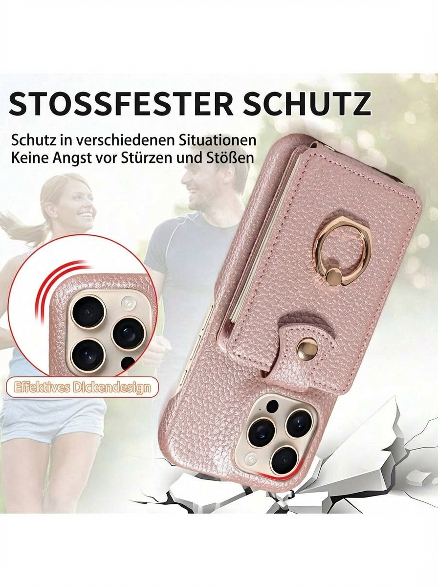 LuxeCarry – Edle Smartphone-Hülle mit Kartenfach, Ringhalter & Tragegurt