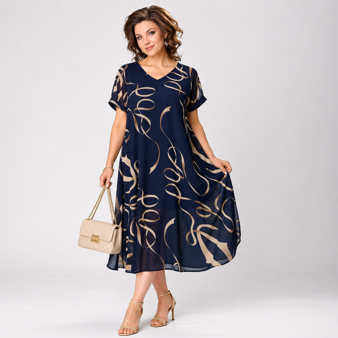 Élavine – Ausdrucksstarkes Chiffonkleid in französischer Eleganz