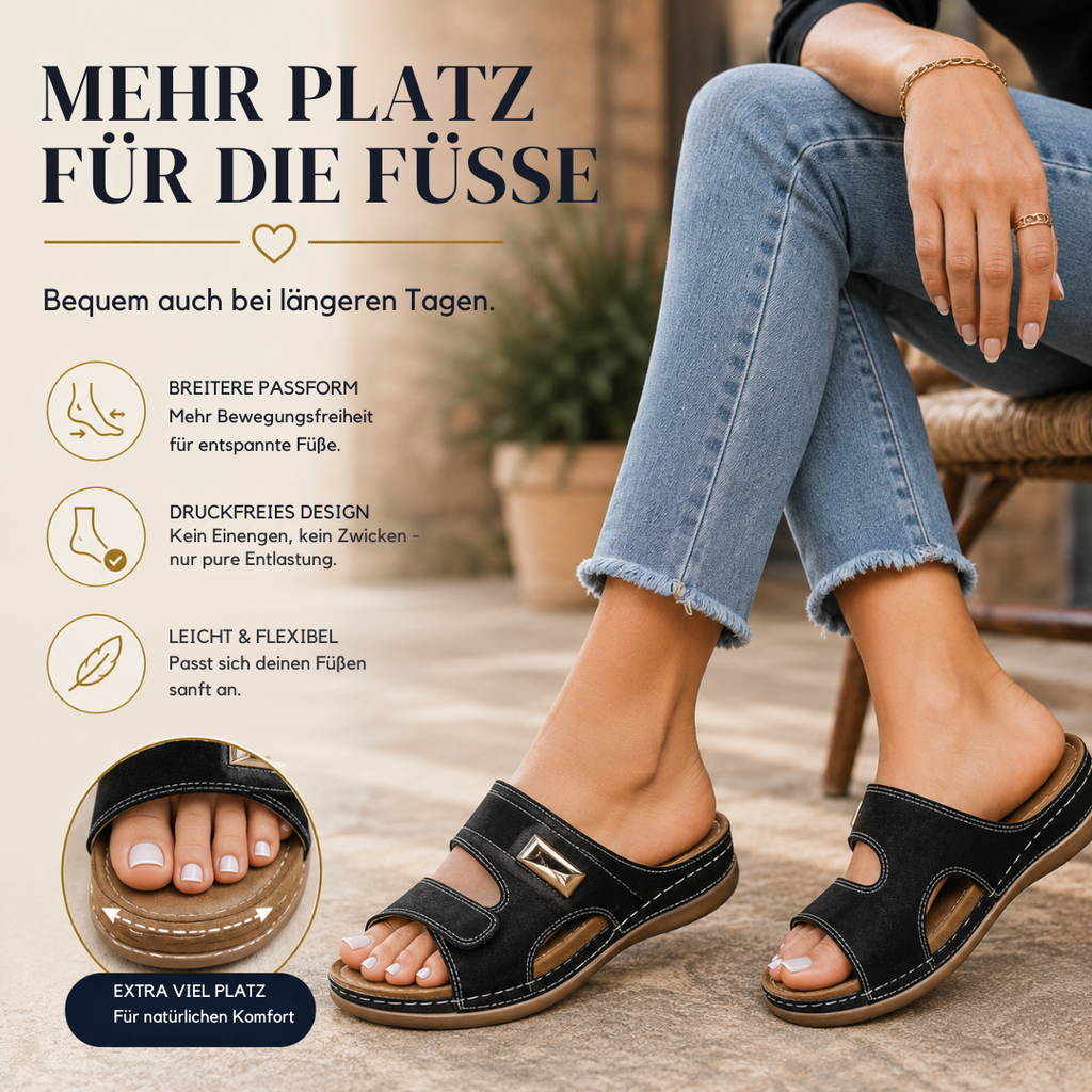 Damen Sommer Retro-Sandalen mit Keilabsatz & mattierter Textur