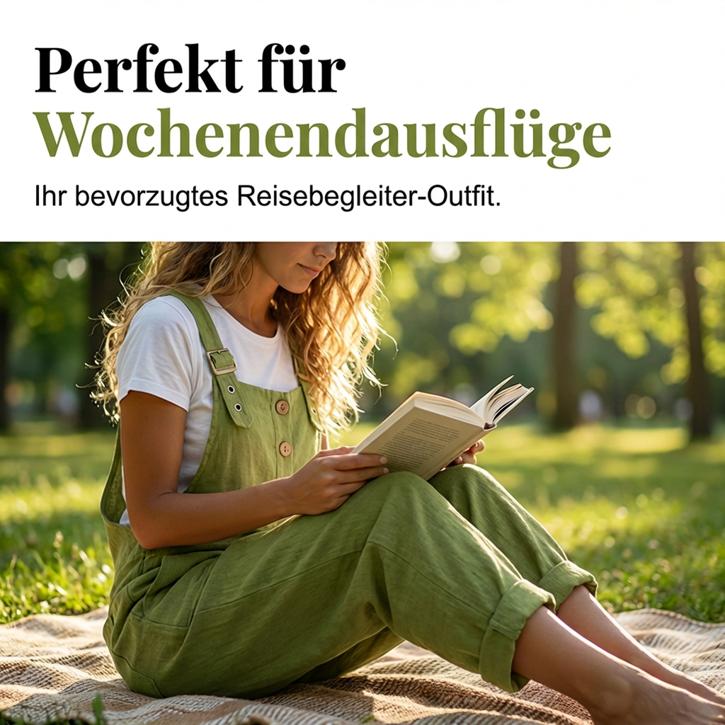 Lässige Latzhose für Damen mit lockerer Passform und Knopfleiste