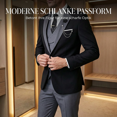 3-teiliger Herren-Anzug – Slim-Fit & Elegant – Für Hochzeit, Business & Events