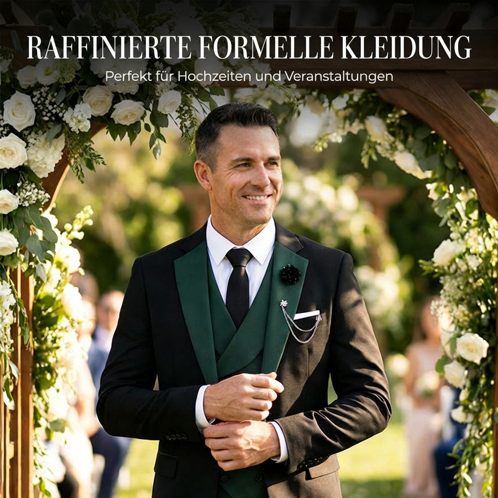 3-teiliger Herren-Anzug – Slim-Fit & Elegant – Für Hochzeit, Business & Events