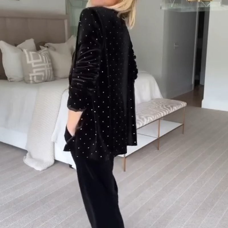 Luxus-Blazer mit Strasssteinen für Frauen