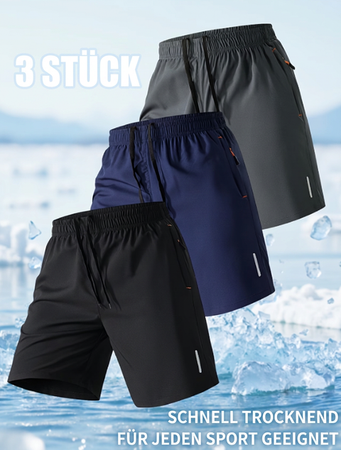 3-er Pack Herren Sport-Casual Shorts - Leicht, atmungsaktiv und dehnbar