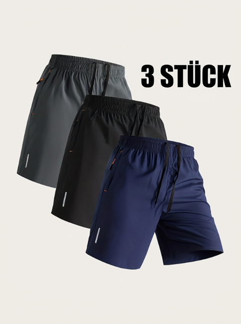 3-er Pack Herren Sport-Casual Shorts - Leicht, atmungsaktiv und dehnbar