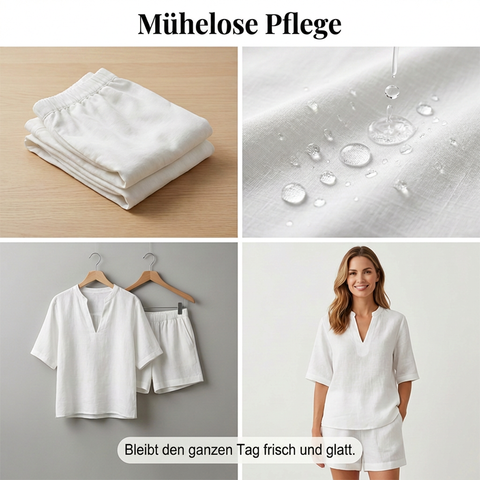 Damen 2-teiliges Sommer-Set mit V-Ausschnitt – weich, leicht & komfortabel
