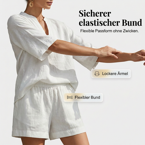 Damen 2-teiliges Sommer-Set mit V-Ausschnitt – weich, leicht & komfortabel