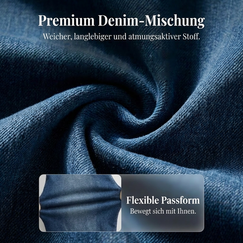 Damen-Jeanskleid mit freien Schultern – V-Ausschnitt, fließend, Boho-Stil 🌼