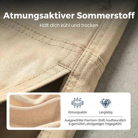 Leichte Cargoshorts – Atmungsaktives Material, sichere Taschen, knielang