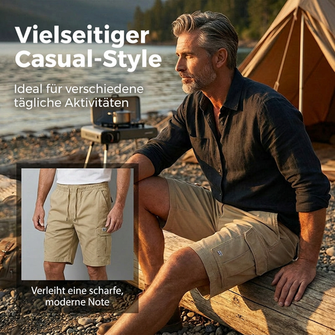 Leichte Cargoshorts – Atmungsaktives Material, sichere Taschen, knielang