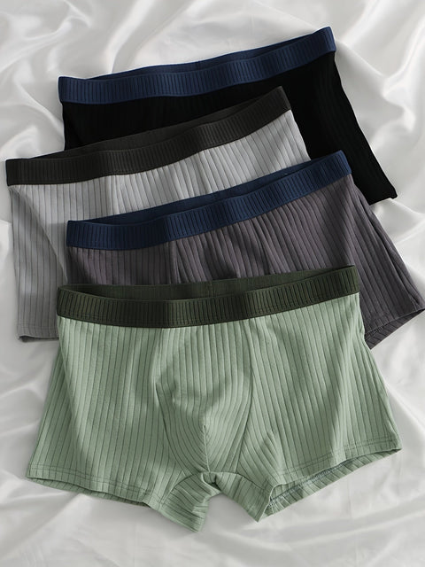 CottonEase™ – 4er-Set weiche, atmungsaktive Herren-Boxershorts