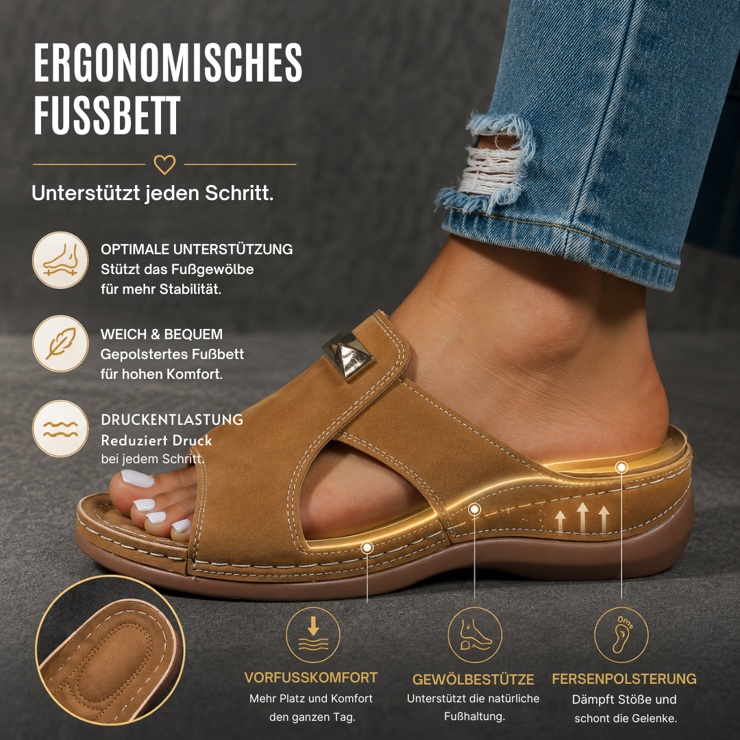 Damen Sommer Retro-Sandalen mit Keilabsatz & mattierter Textur