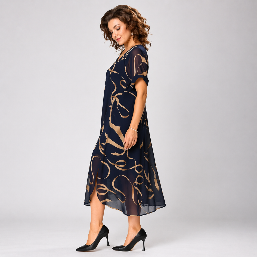Élavine – Ausdrucksstarkes Chiffonkleid in französischer Eleganz