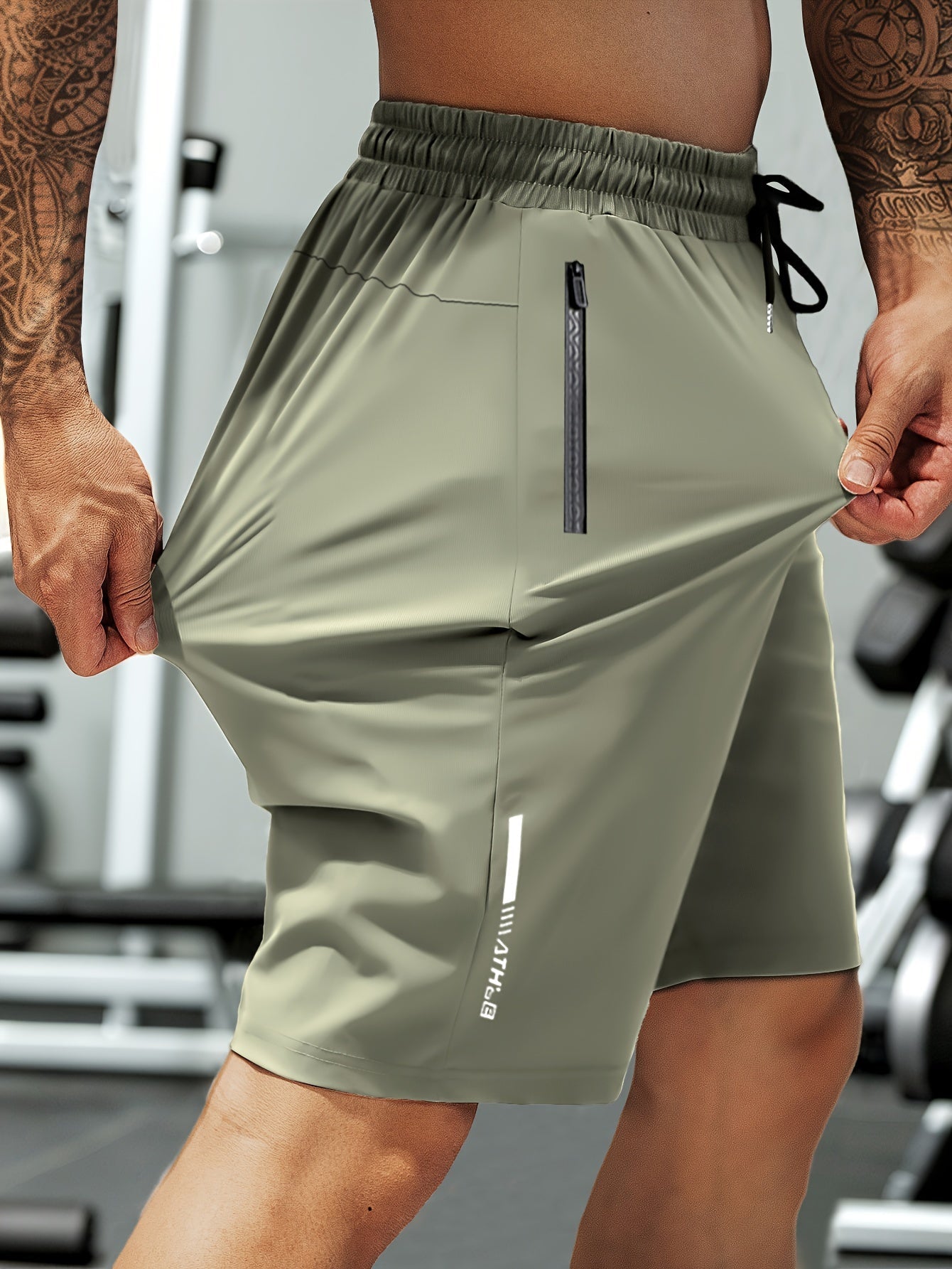 Sommer-Stretcht-Shorts für Herren mit hoher Elastizität, Kordelzug und Reißverschlusstaschen