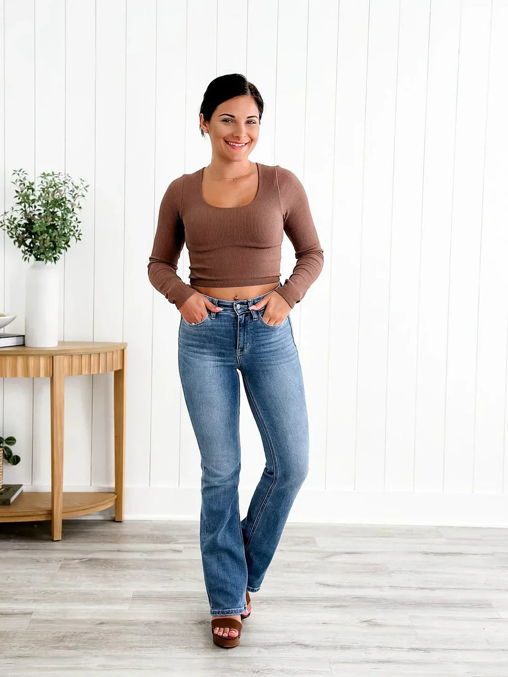Heilige Gral Bauchkontrolle Bootcut Jeans