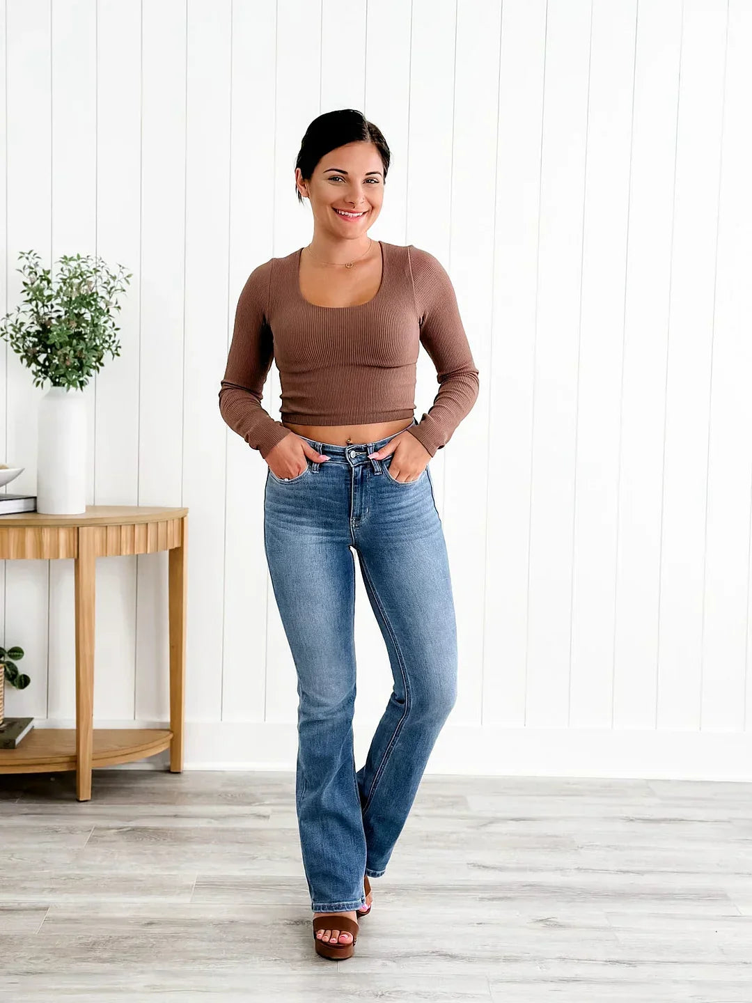 Heilige Gral Bauchkontrolle Bootcut Jeans