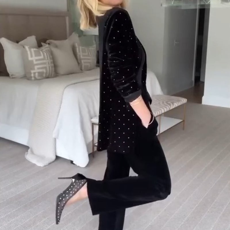 Luxus-Blazer mit Strasssteinen für Frauen