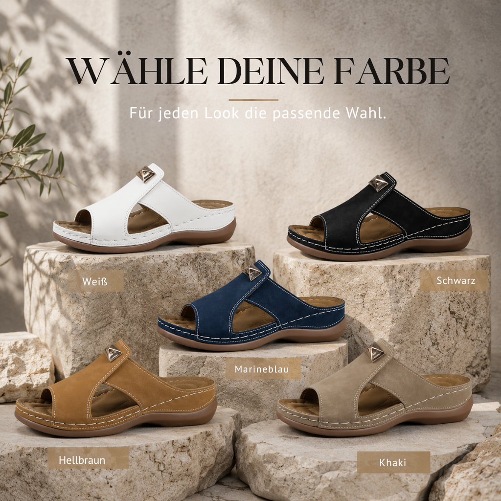 Damen Sommer Retro-Sandalen mit Keilabsatz & mattierter Textur