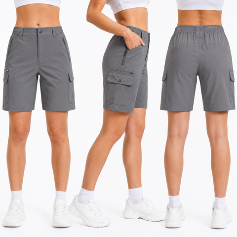 Damen Quick-Dry Cargo-Shorts mit 7-Taschen-Design