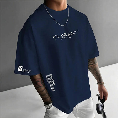 Herren Urban Style Loose Fit T-Shirt – Premium Baumwollmix, Lässiger Oversize-Schnitt & Grafikdruck ✨