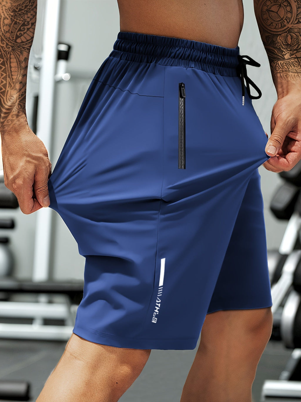 Sommer-Stretcht-Shorts für Herren mit hoher Elastizität, Kordelzug und Reißverschlusstaschen