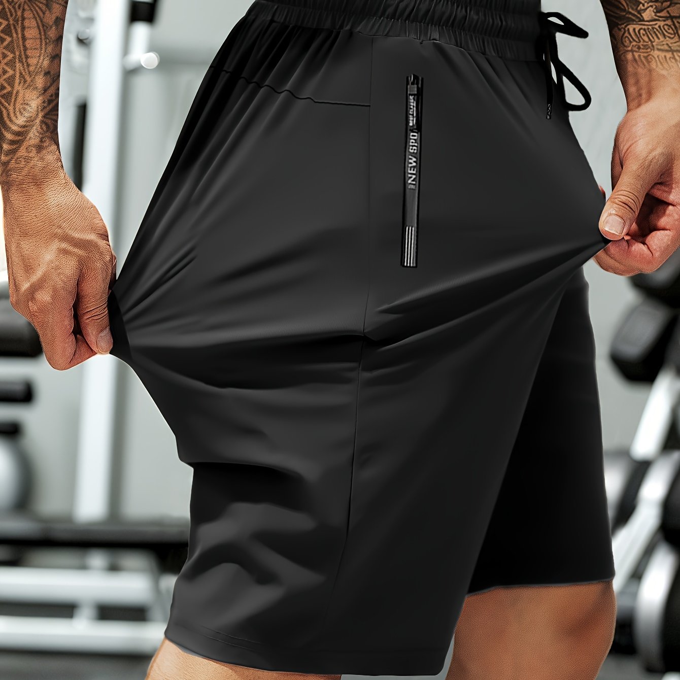 Sommer-Stretcht-Shorts für Herren mit hoher Elastizität, Kordelzug und Reißverschlusstaschen